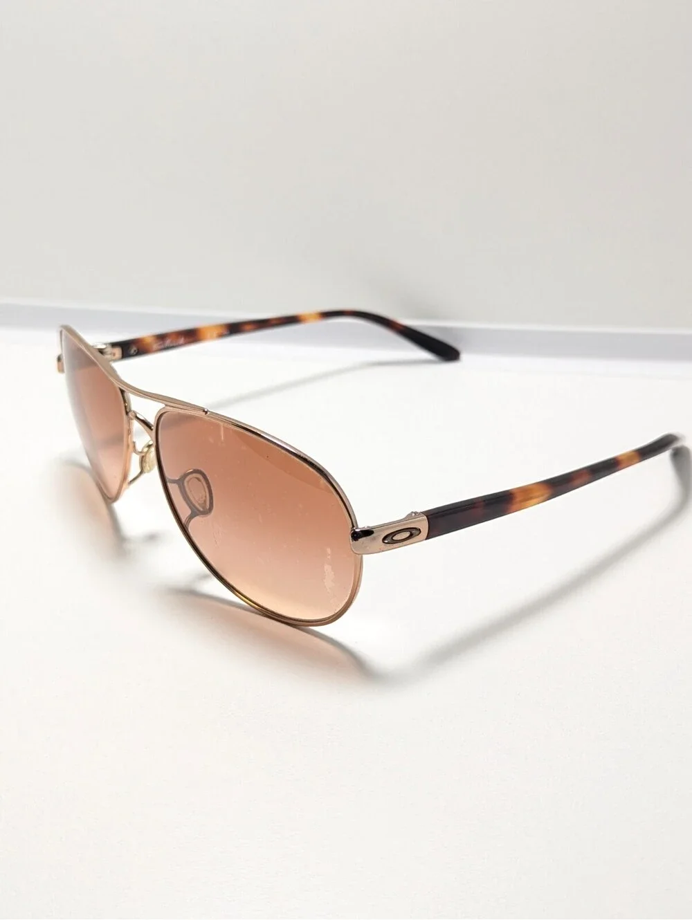 Oakley Feedback 004079-01 Brown Gradient Tortoise Aviator Women's Sunglasses